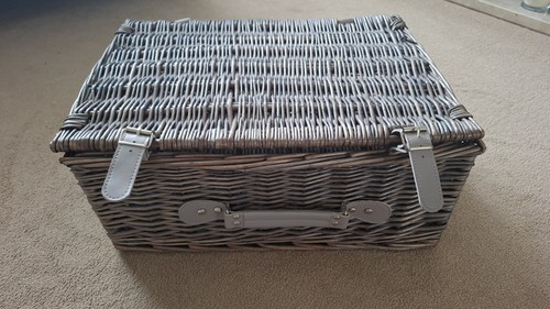 Wicker hamper basket - hamper,