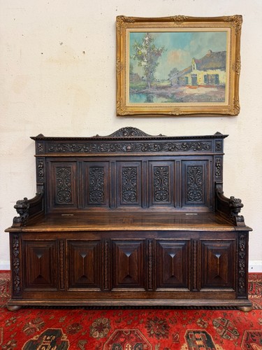 Quality antique carved - carved, oak