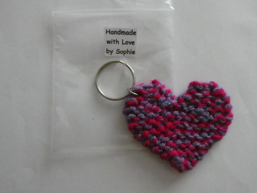 Hand knitted purple and - hand-knitted, pink