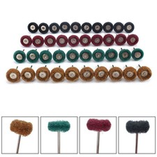 40pcs 25mm Scotch Brite Scouring Pad Polishing Mop 3mm Shank Nylon Fiber Wheel！