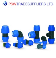 MDPE Plastic Compression Fitting 20mm PE- LDPE Water Pipe WRAS Approved