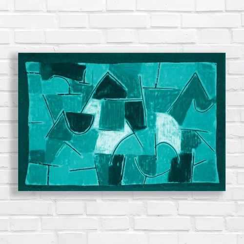 Abstract geometric teal canvas - geometric,
