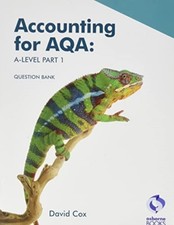 Accounting for AQA A level Part 1 - Question Bank by David Cox PAPERBACK