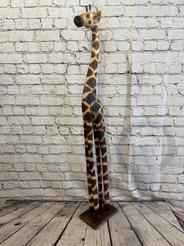 100cm burnt wooden giraffe - 100cm,