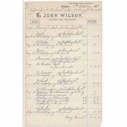 1898 billhead john - 1898, billhead,