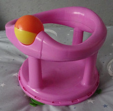 Baby Swivel Bath Seat in Pink With Ball Toy & Suction Pads