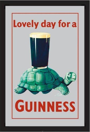 Guinness turtle beer mirror - guinness,