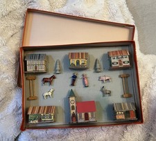 Antique Pre-War Erzgebirge Village In Original Box & Complete Christmas Holiday