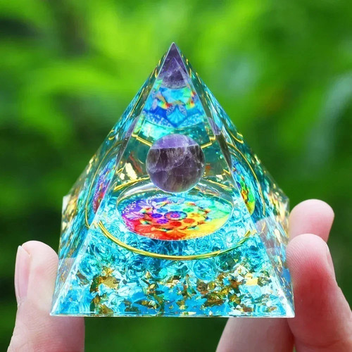 Orgonite pyramid amethyst - orgonite,