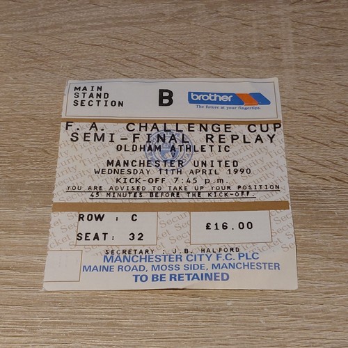Ticket stub manchester united - manchester,