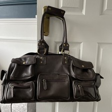Brown Leather Holdall Overnight Bag for Day/Travel
