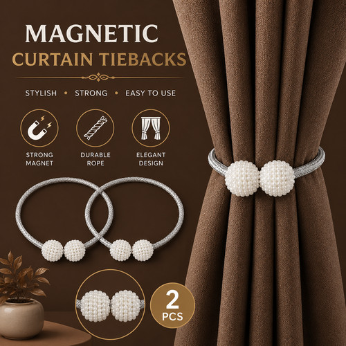 Magnetic curtain tiebacks rope - magnetic,