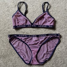 Jack Wills Matching Non Wired Bra (size 10) And Knicker (size 12) Set