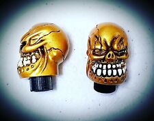 MOTOKING BMX PRESTA VOODOO SKULL VALVE CAPS ( PAIR ) GOLD