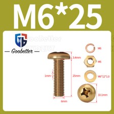 M3-M8 Solid Brass Phillips Pan