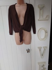 Wallis Size M Brown Bolero Cardigan Used Condition 