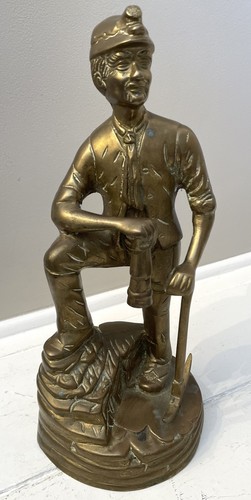 Vintage brass coal - brass, miner