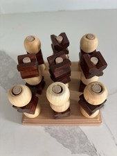 VINTAGE 3D WOODEN NOUGHTS AND