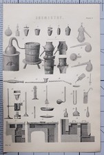 1868 PRINT CHEMISTRY VARIOUS EQUIPMENT APPARATUS 