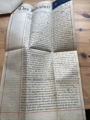Victorian vellum indenture - vellum,