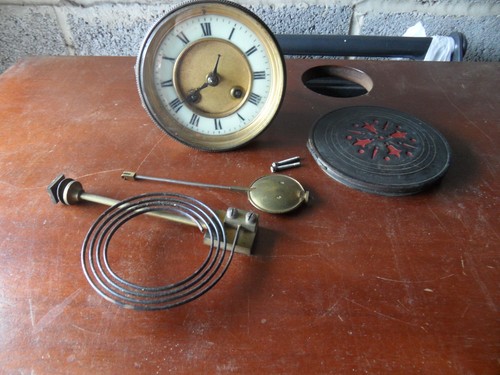 Antique circular brass clock - antique,