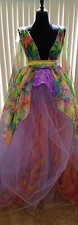 Ethereal Rainbow Lavender Nymph Floral Lehenga Saree Bridal Wedding Ballgown