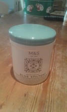 M&S Marks & Spencer Blue Stilton Cheese Lidded Pottery Jar / Pot 200g