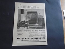 1938 VINTAGE AD:  WYLIE AND LOCHHEAD LTD. FURNITURE- SCOTTISH EXHIB  MAGAZINE
