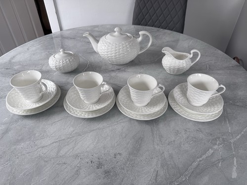 Belleek basket weave - belleek, set