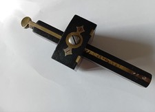 ANTIQUE MARKET GAUGE T BOSTON NEWCASTLE WOOD AND BRASS INLAY 