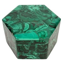Vintage Malachite Inlaid Stone
