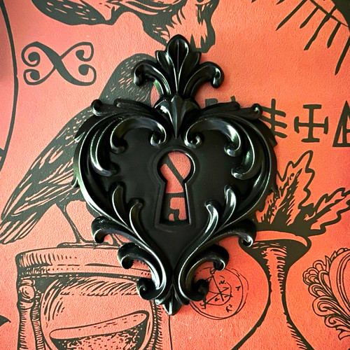 Ornate black matte keyhole - matte,