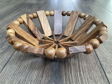 Vintage Retro 1970s Olive Wood Fruit  Bowl 8” VGC