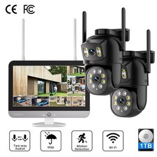 8MP Wireless CCTV Camera Outdoor Home Security System 16CH NVR 12'' Monitor 1TB