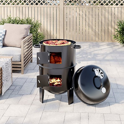 Black round portable charcoal - portable,