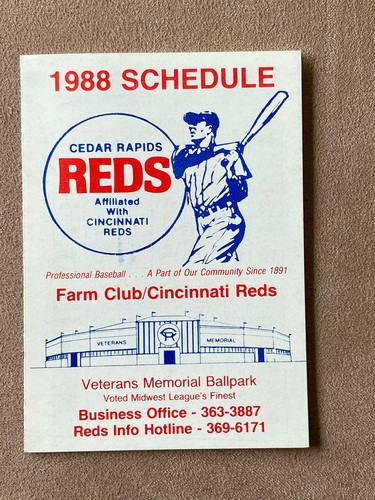 Milb 1988 cedar rapids reds - milb,