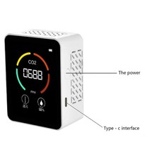 Carbon Dioxide Detector, 4-in-1 Air Quality Detector Indoor CO2 Meter Digital.