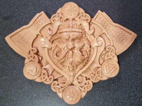 Carved wooden viking warrior - wooden,