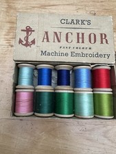 Vintage Boxed Clark’s Anchor Machine Embroidery No 50 X  10 Spools Of Thread.