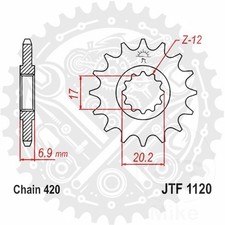 JT Front Sprocket 11/420 Standard 1pc Fits Peugeot XPS 50 Enduro 2008-2011