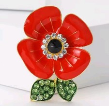 Red poppie pin - poppie,