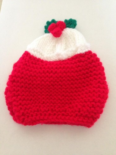 Hand knitted christmas pudding - hand,