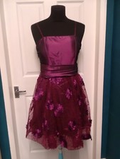 Cherlone Plum Sequin Detail Sleeveless Dress & Wrap/Scarf - Size S - BNWT (V)