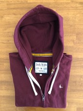Unworn Jack Wills Men's Maroon Full Zip Hoodie Size Small