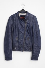 Ladies Real Leather Lloyd Jacket Blue Lamb Nappa Biker Style (UK 10/12)