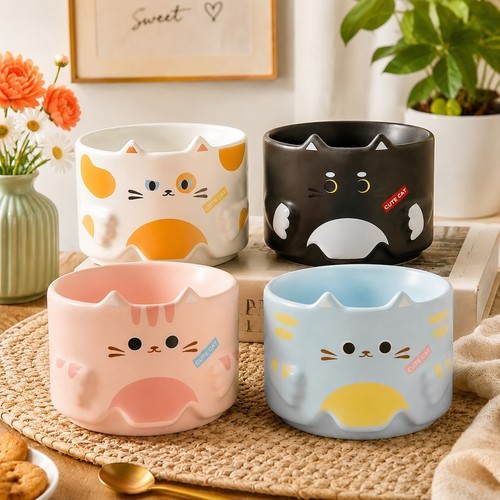 4pcs cute cat - 4pcs, mugs