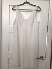 Vintage Marks and Spencer Full Under Slip White Medium- Large 36" Bust