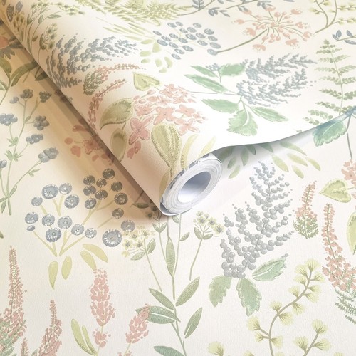Cream floral sprig wallpaper - cream,