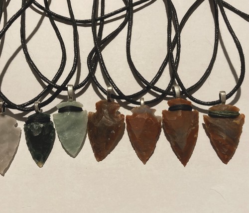 Flint arrowhead necklace - flint,