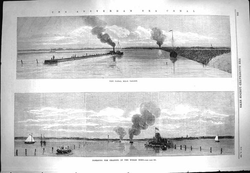 Original old antique print - old,